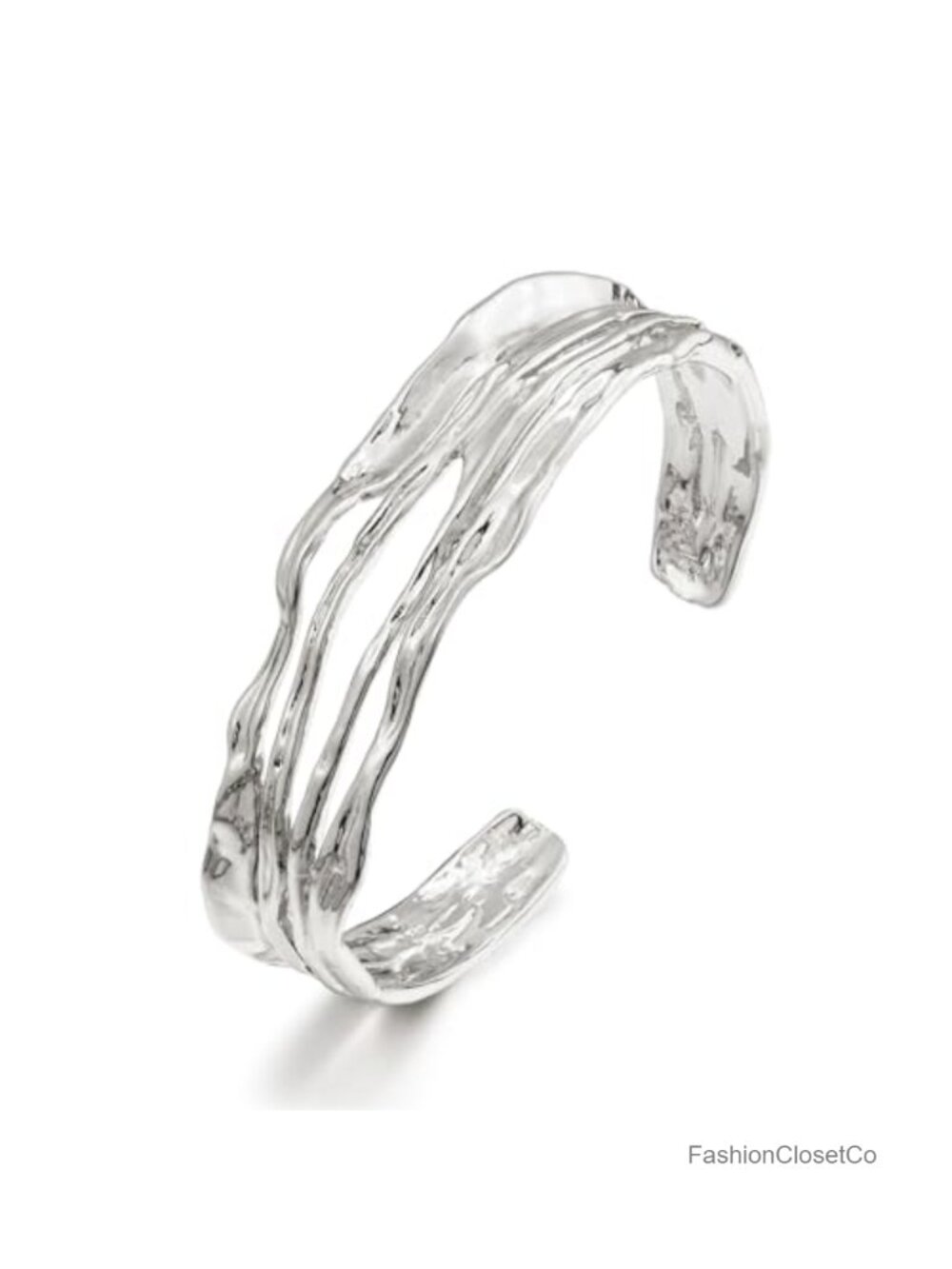 Chunky Multi-layer Cross Wire Open Cuff Bracelet Adjustable Hollow Wide Bangle